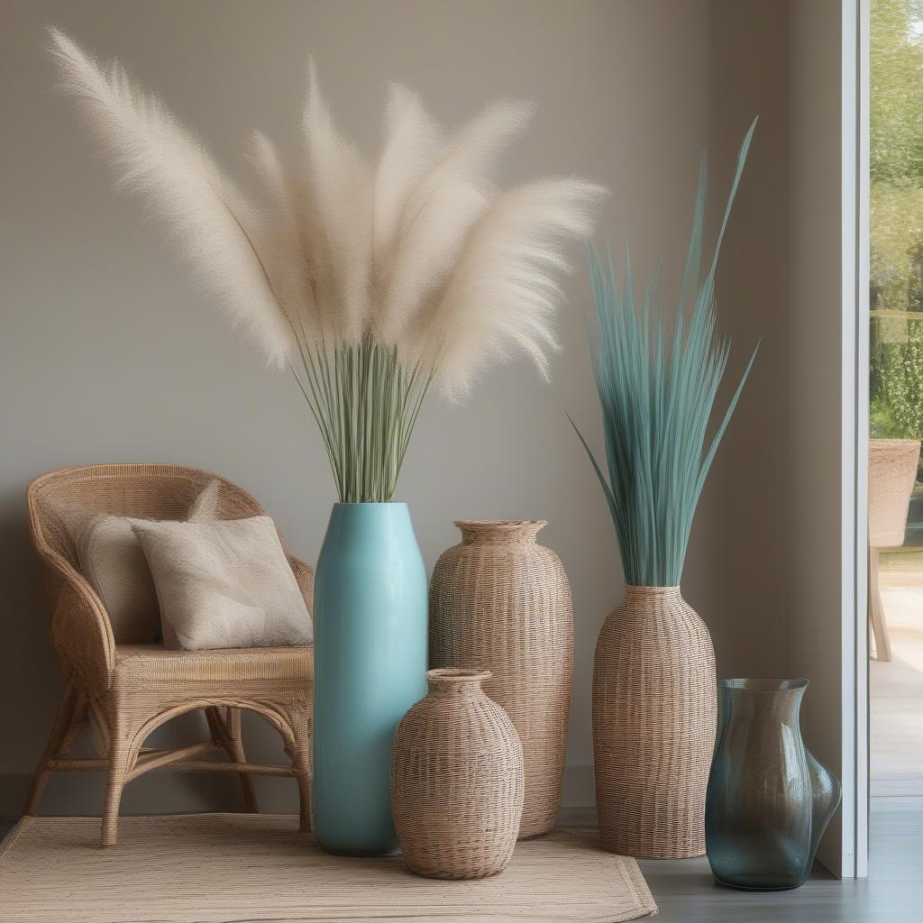 Styled Aqua Vases in Different Home Settings