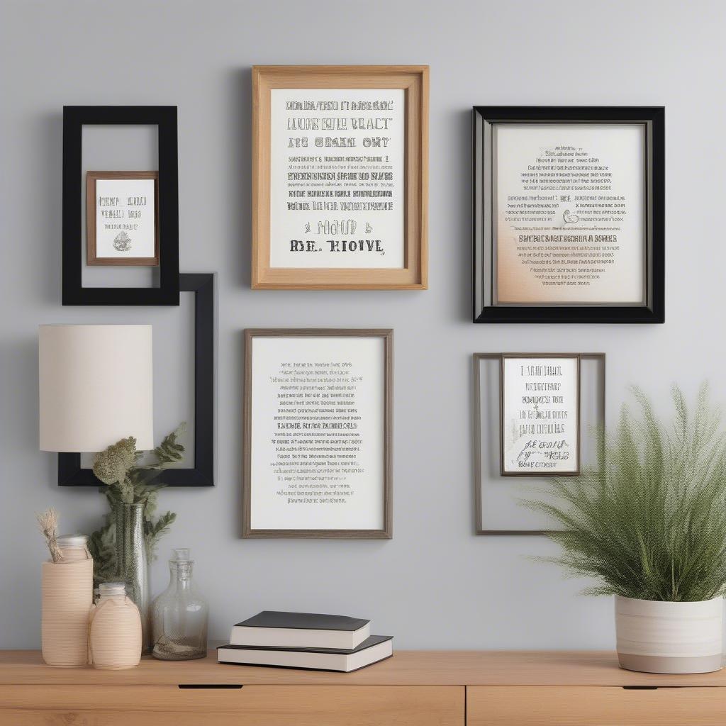 Various Styles of Framed Quotes for Wall Decor