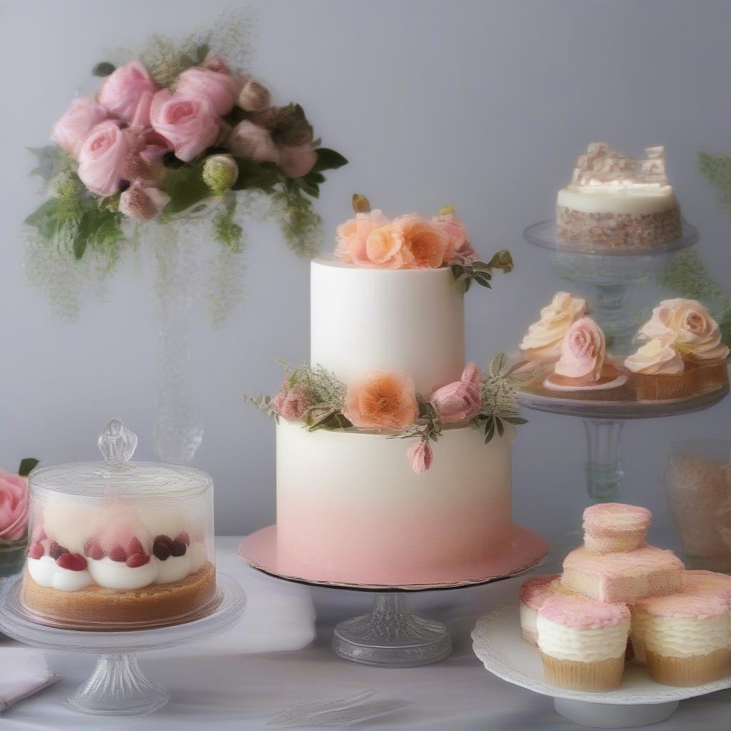 Styling acrylic cake stands for weddings, birthdays, and other special occasions.