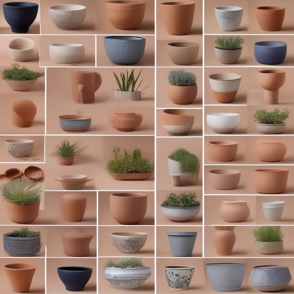 Stylish Ceramic Herb Pots in Various Designs