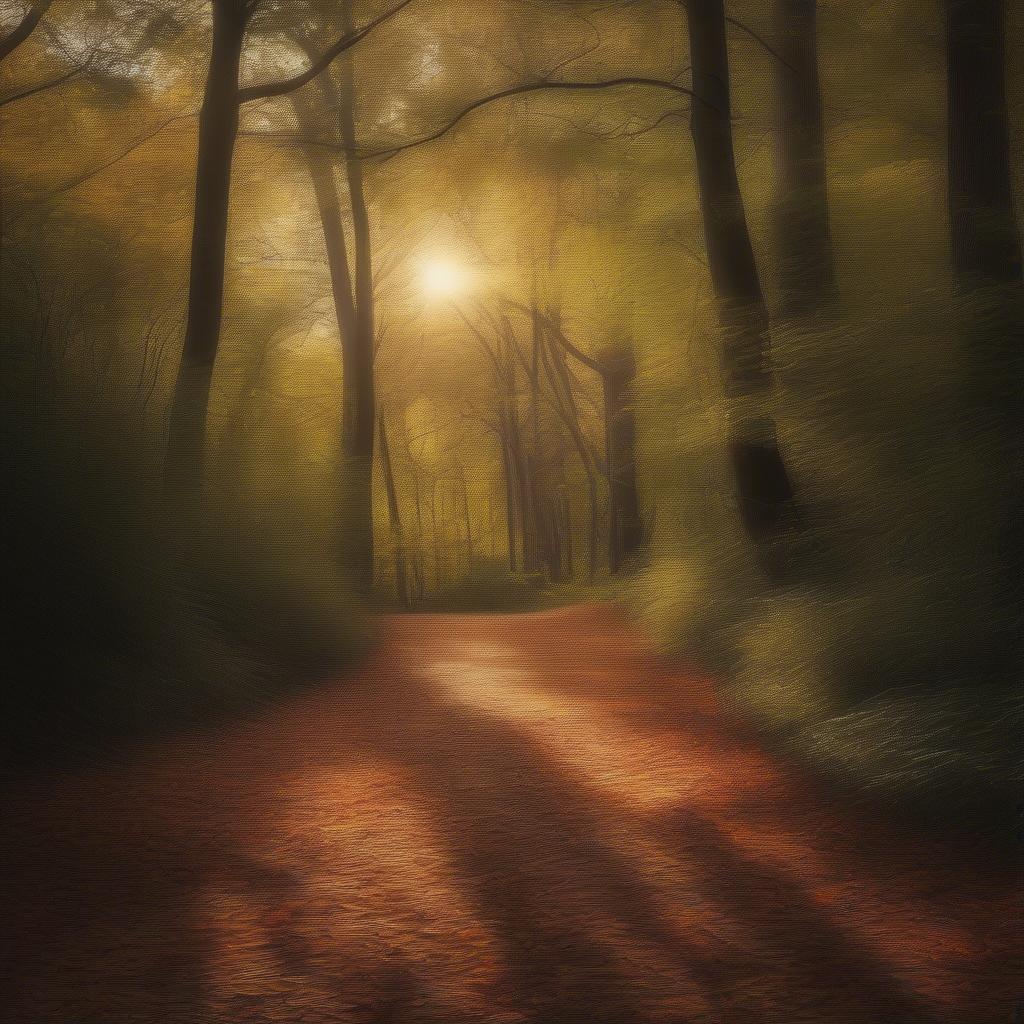 Sunlit Forest Path Woods Picture