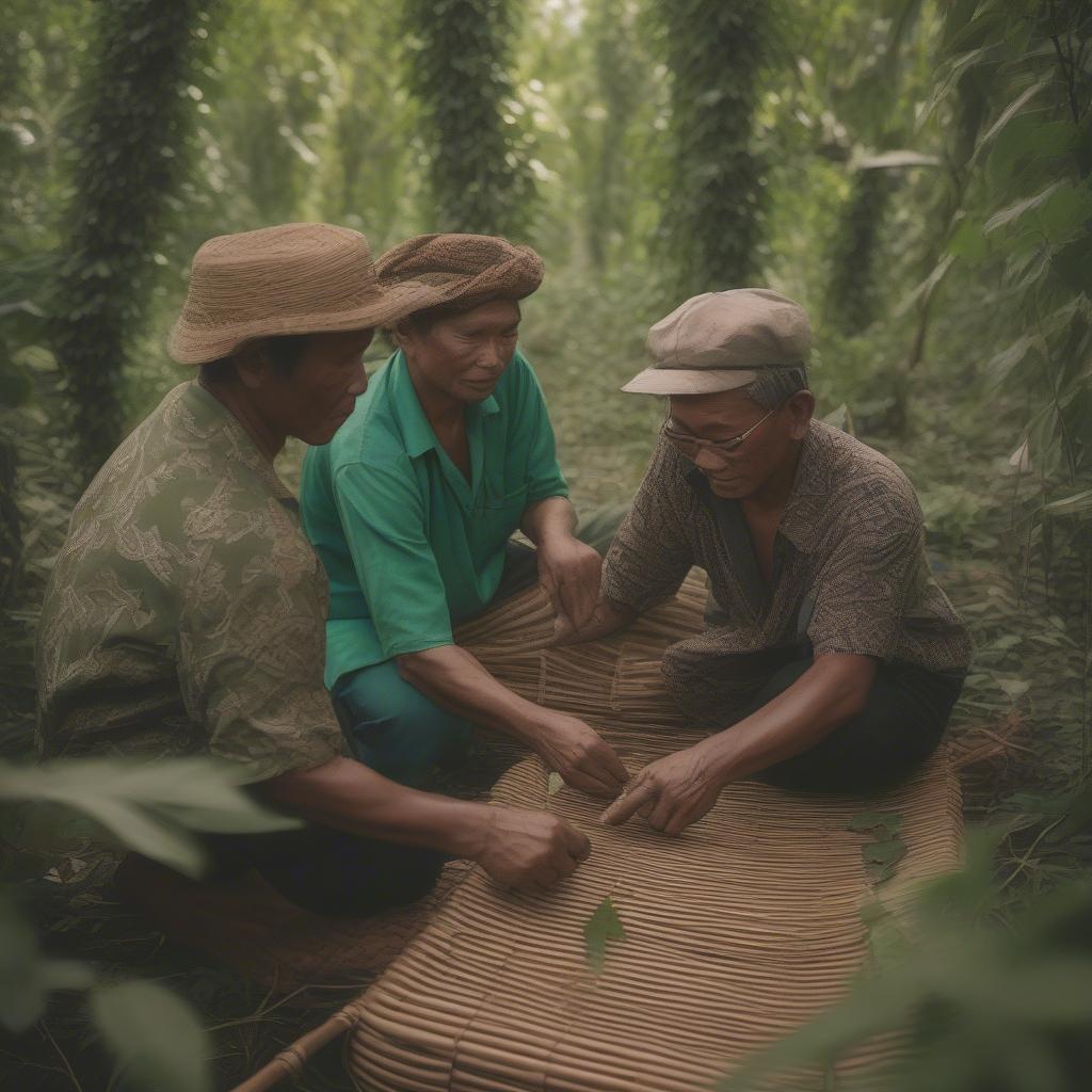 Sustainable rattan harvesting by a local community