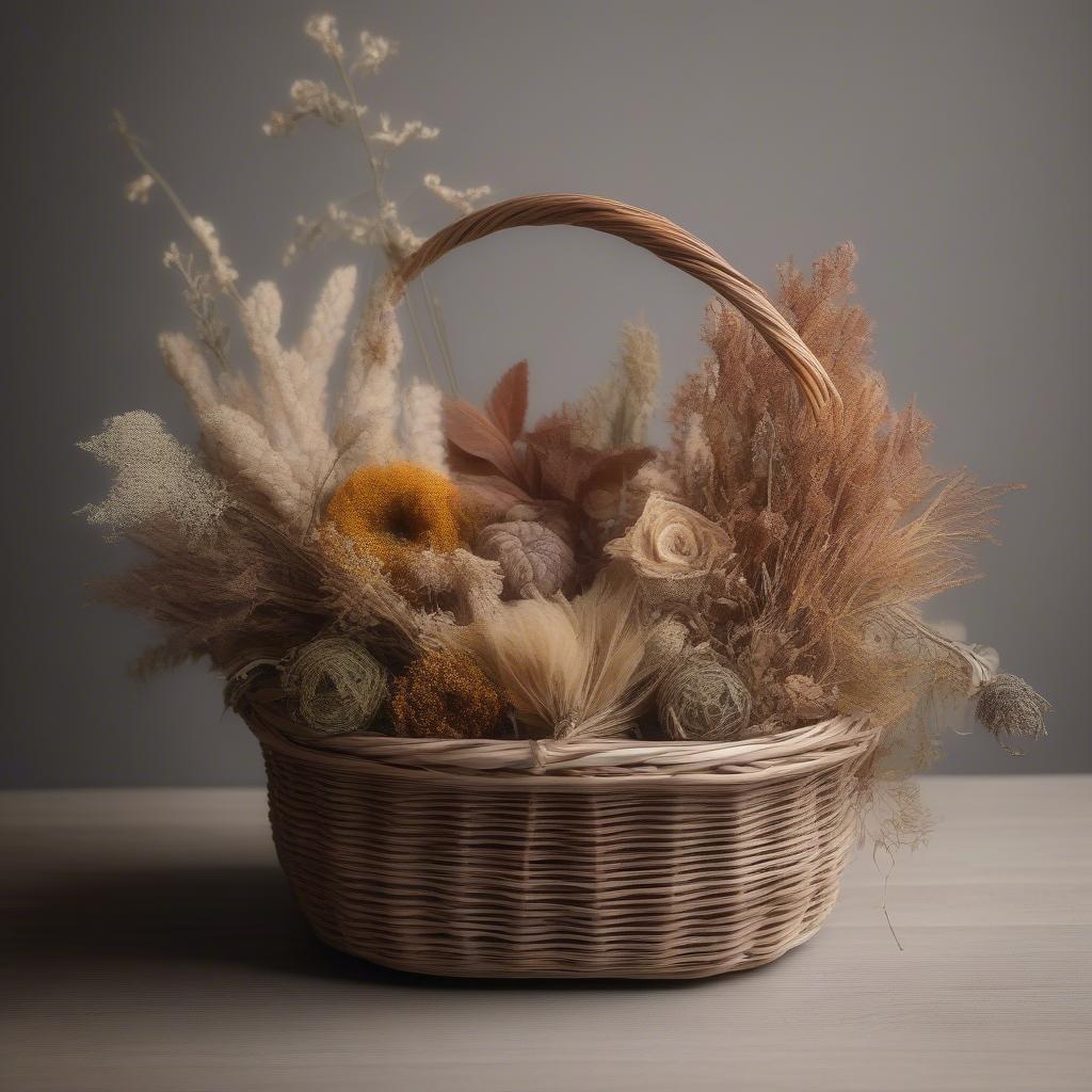 Sweet Botanicals Arrangement in a Wicker Basket