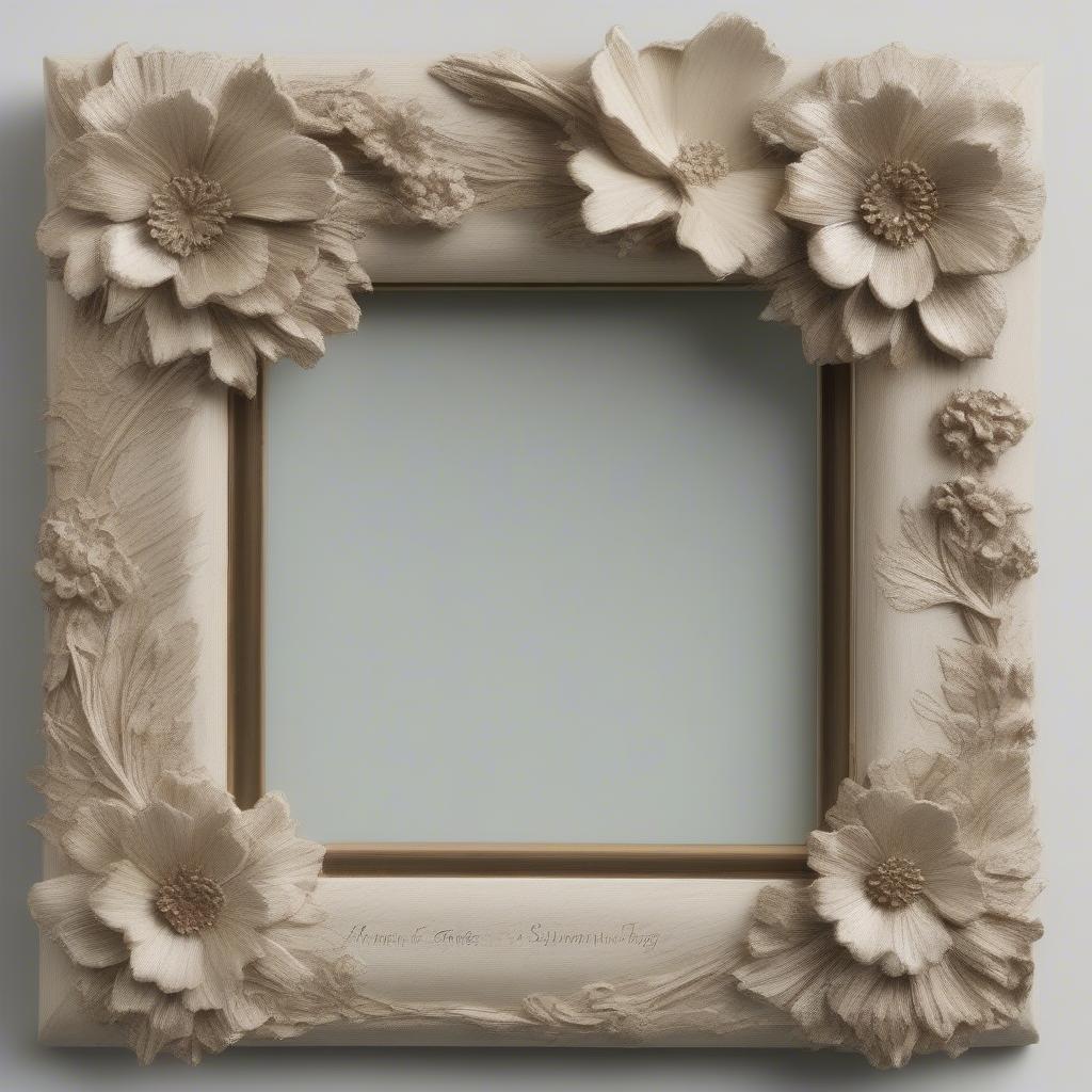 Sympathy picture frames with delicate floral designs.