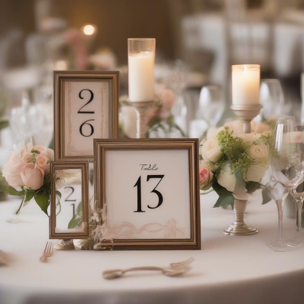 Table Number Frames Display Ideas