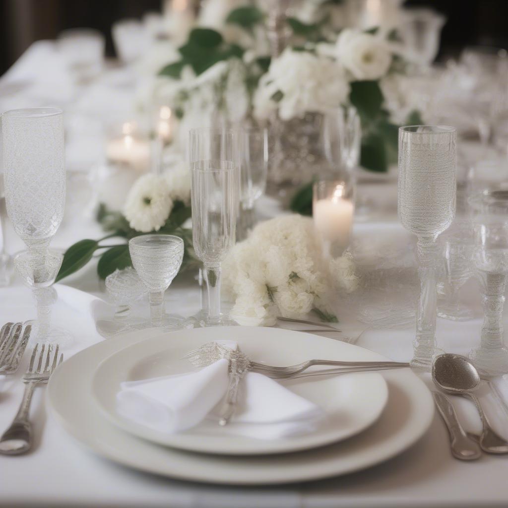 White Linen Tablecloth Runner in a Formal Dining Setting