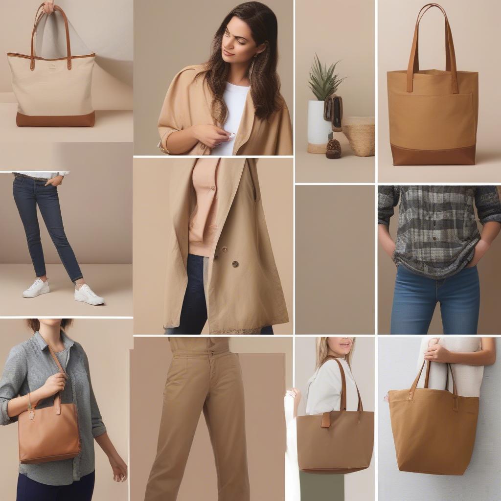 Tan Canvas Tote Bag Outfit Ideas