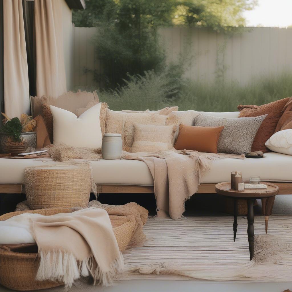 Tan Throw Styling Ideas: Classic Drape, Layered Look, Bedtime Bliss, and Outdoor Oasis