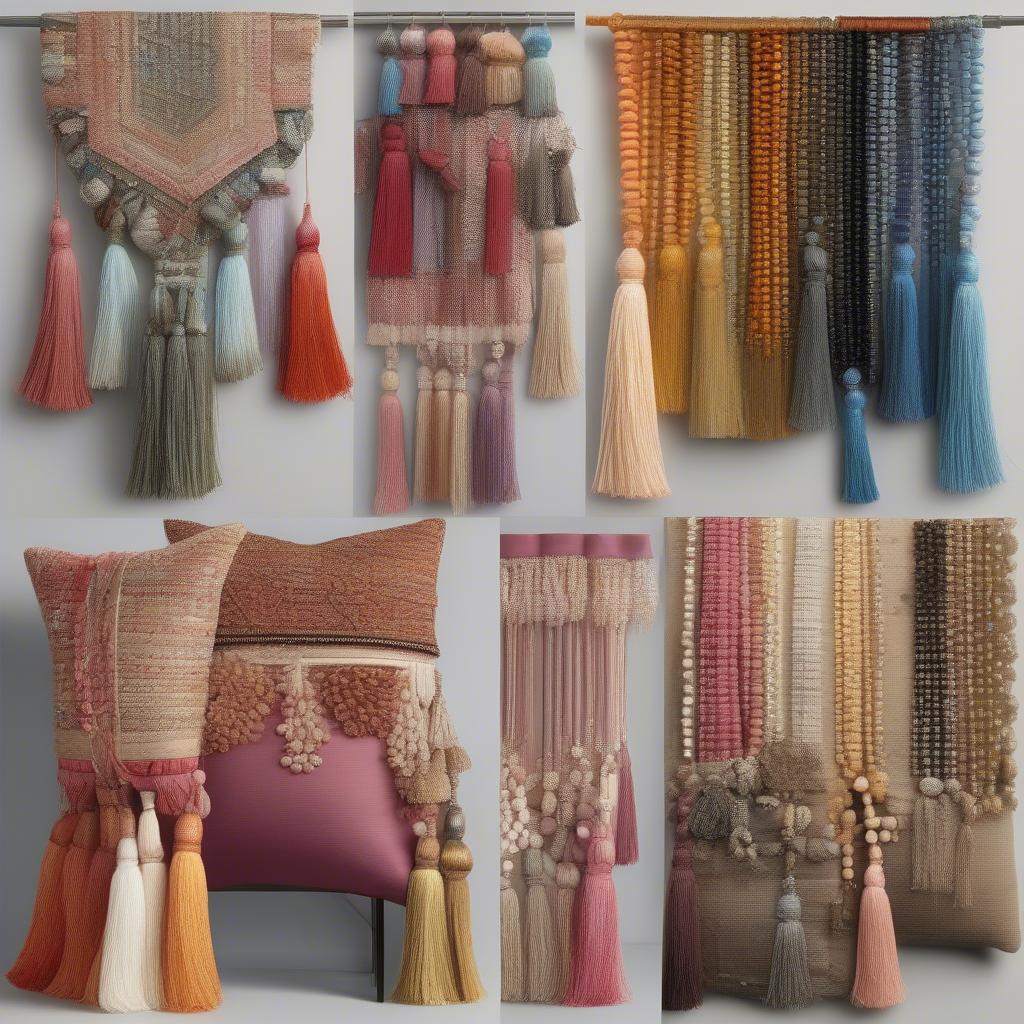 Different Tassel Styles and Materials on Pillows