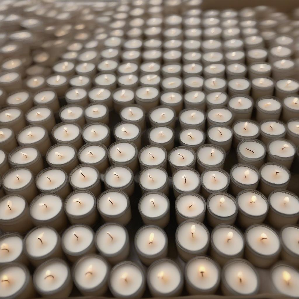 Tea light candle holders packaged for bulk purchase, demonstrating cost-effectiveness.