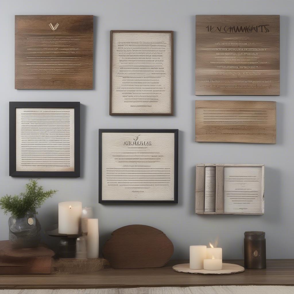 Different Styles of 10 Commandments Wall Art