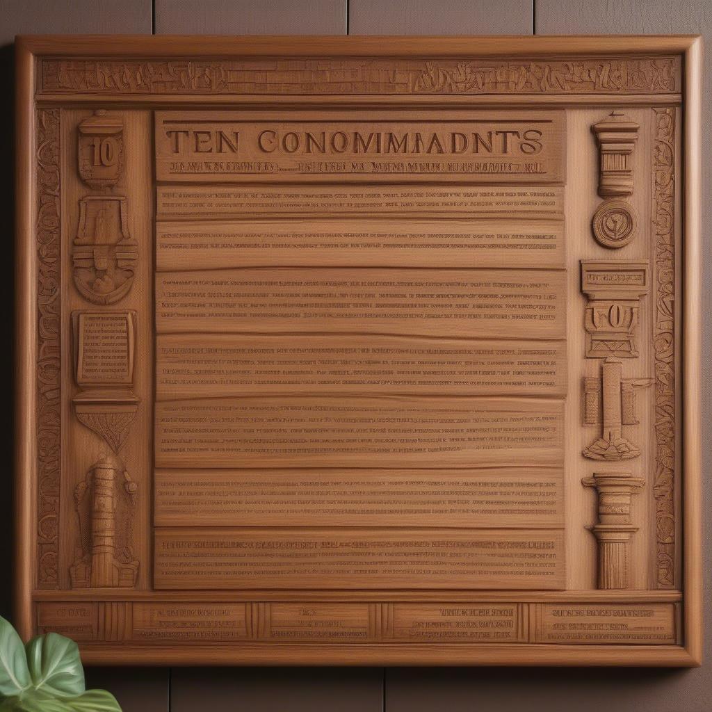 Ten Commandments Wood Wall Decor