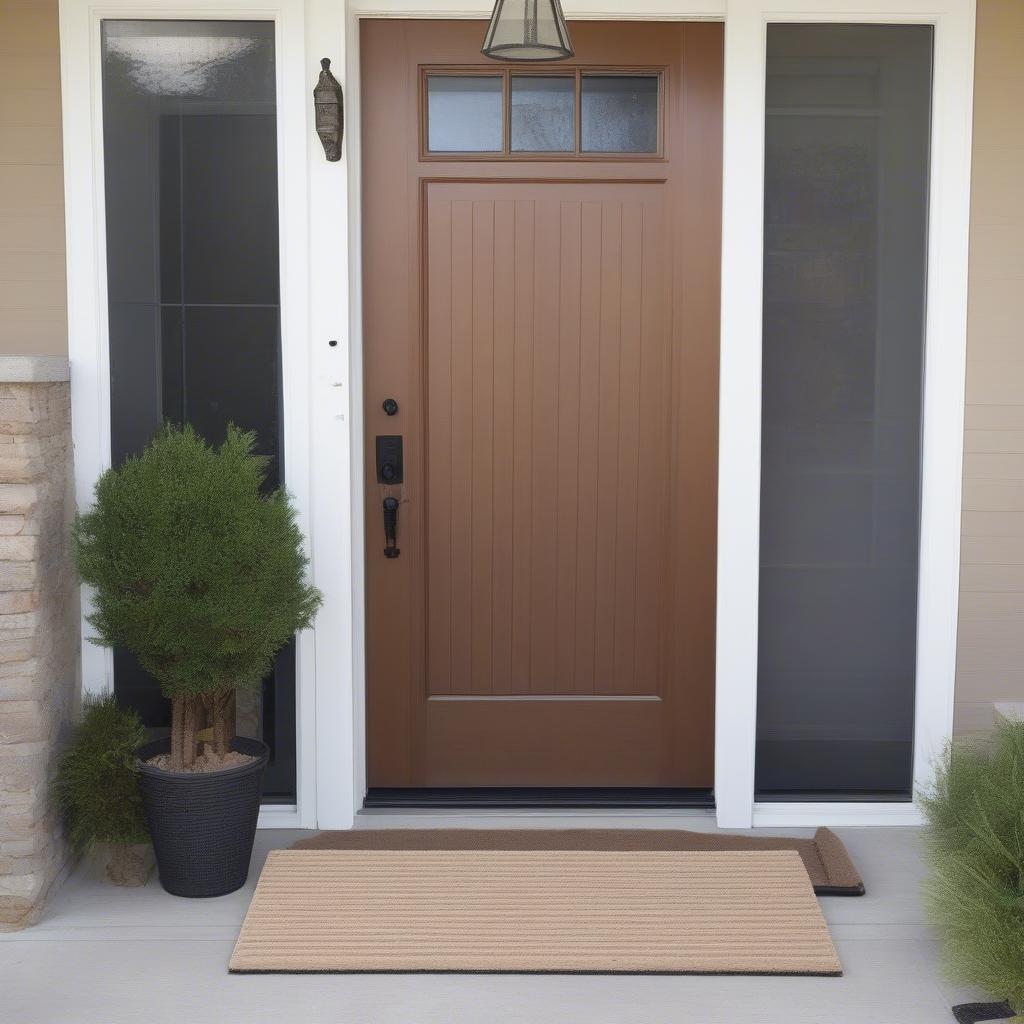 Texas Doormat Sizes and Placement: Single Door and Double Door Examples