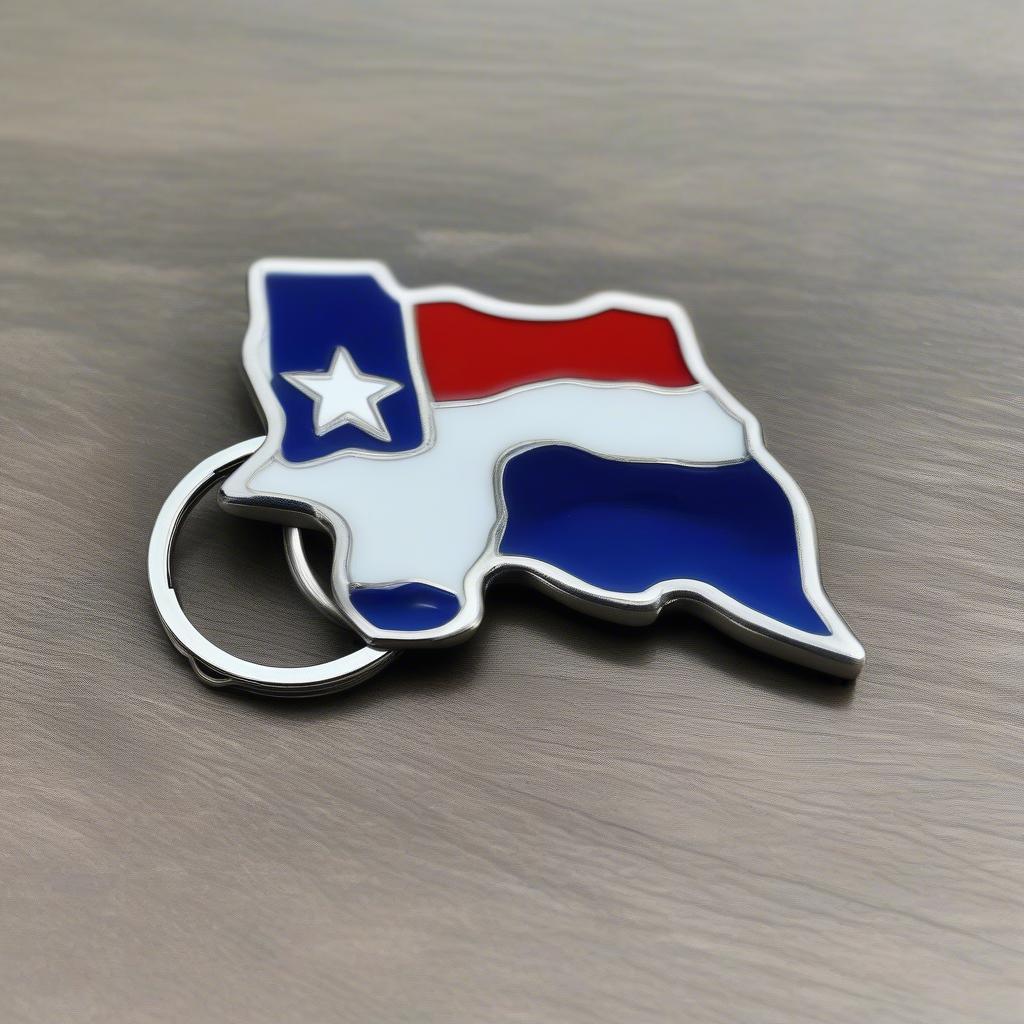 Texas Flag Metal Keychain