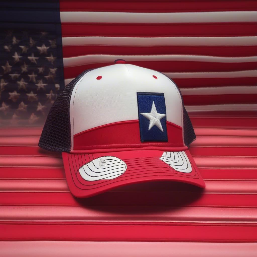 Close-up of a Texas Flag Trucker Cap