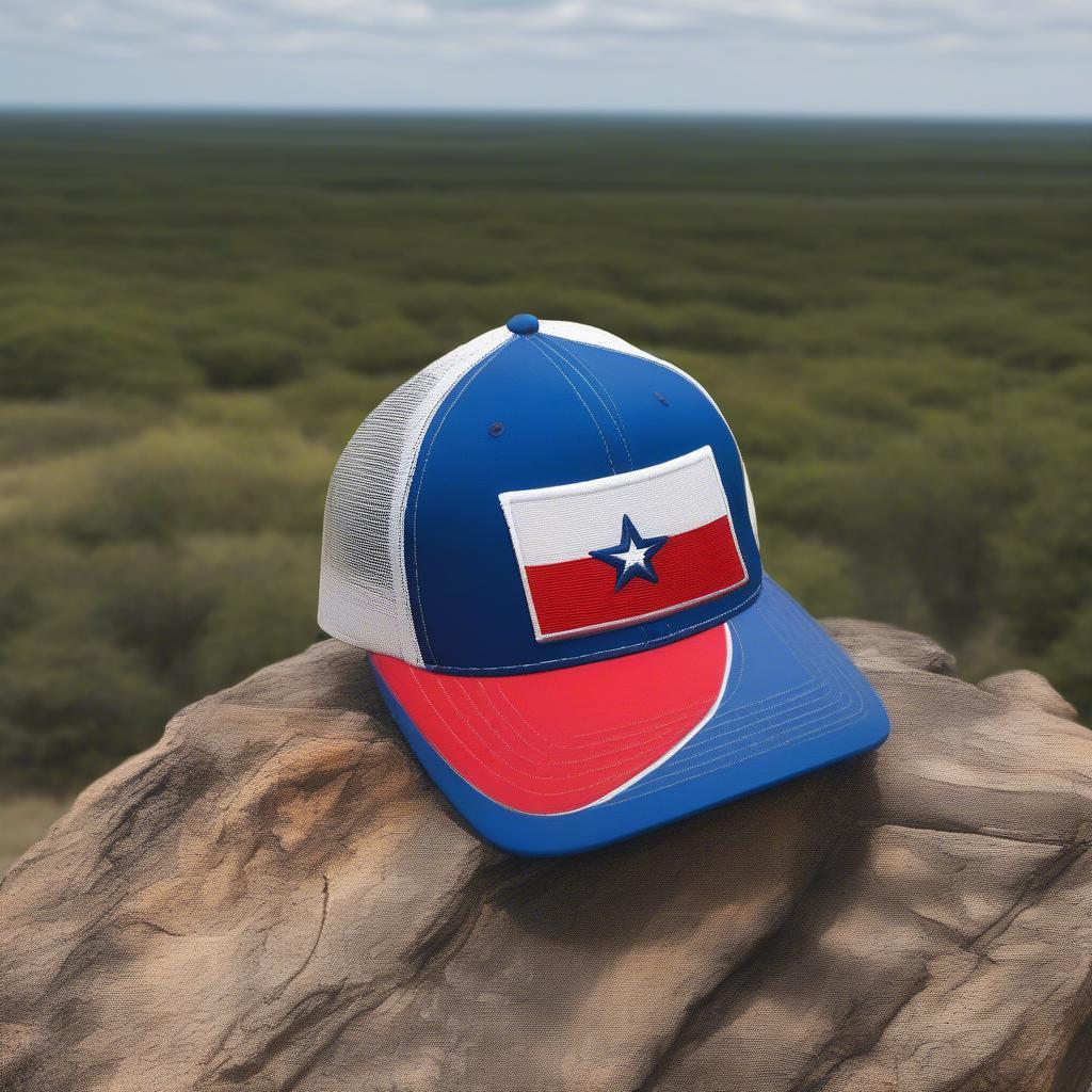 Lifestyle shot of someone wearing a Texas Flag Trucker Cap