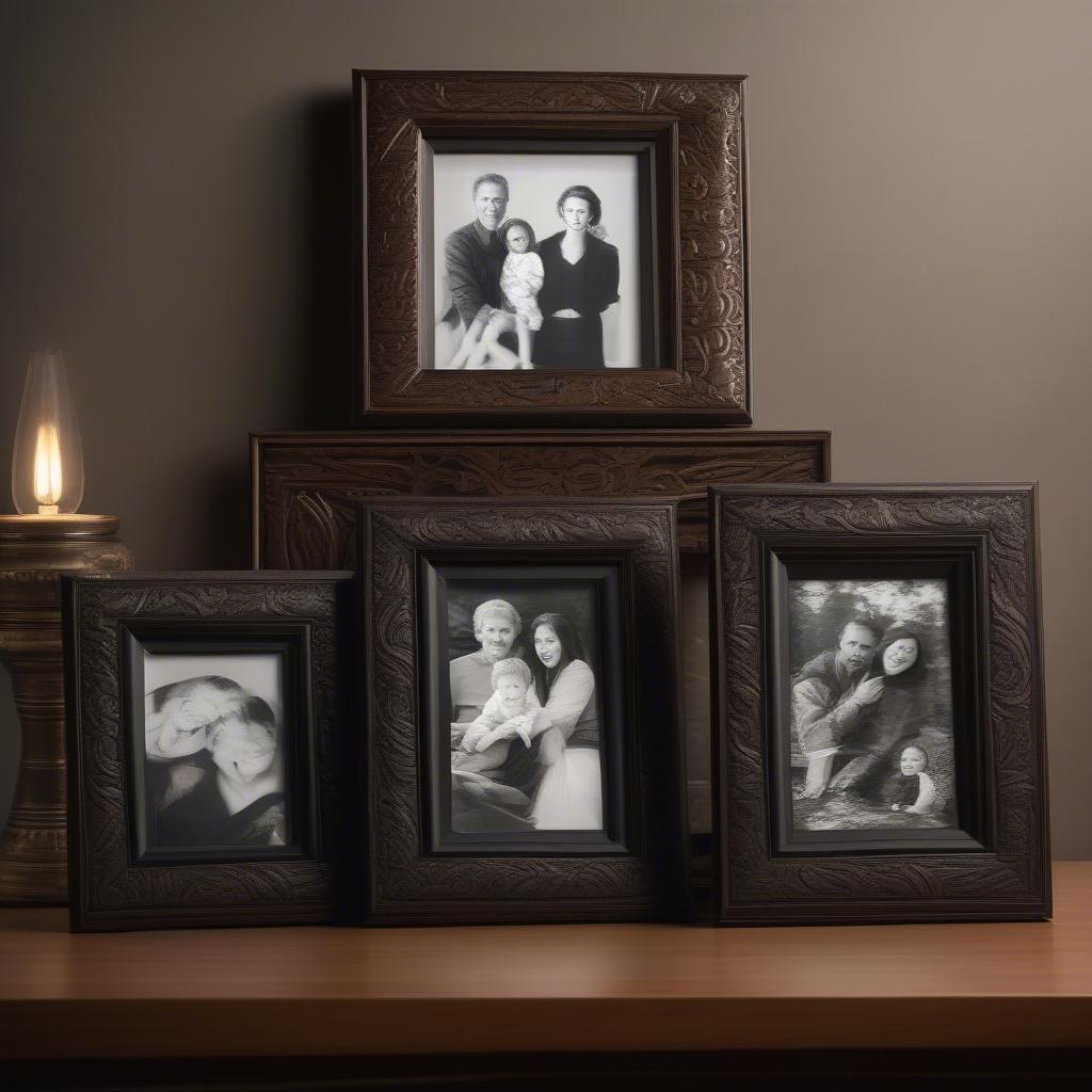 Three Classic Wooden 5x7 Frames