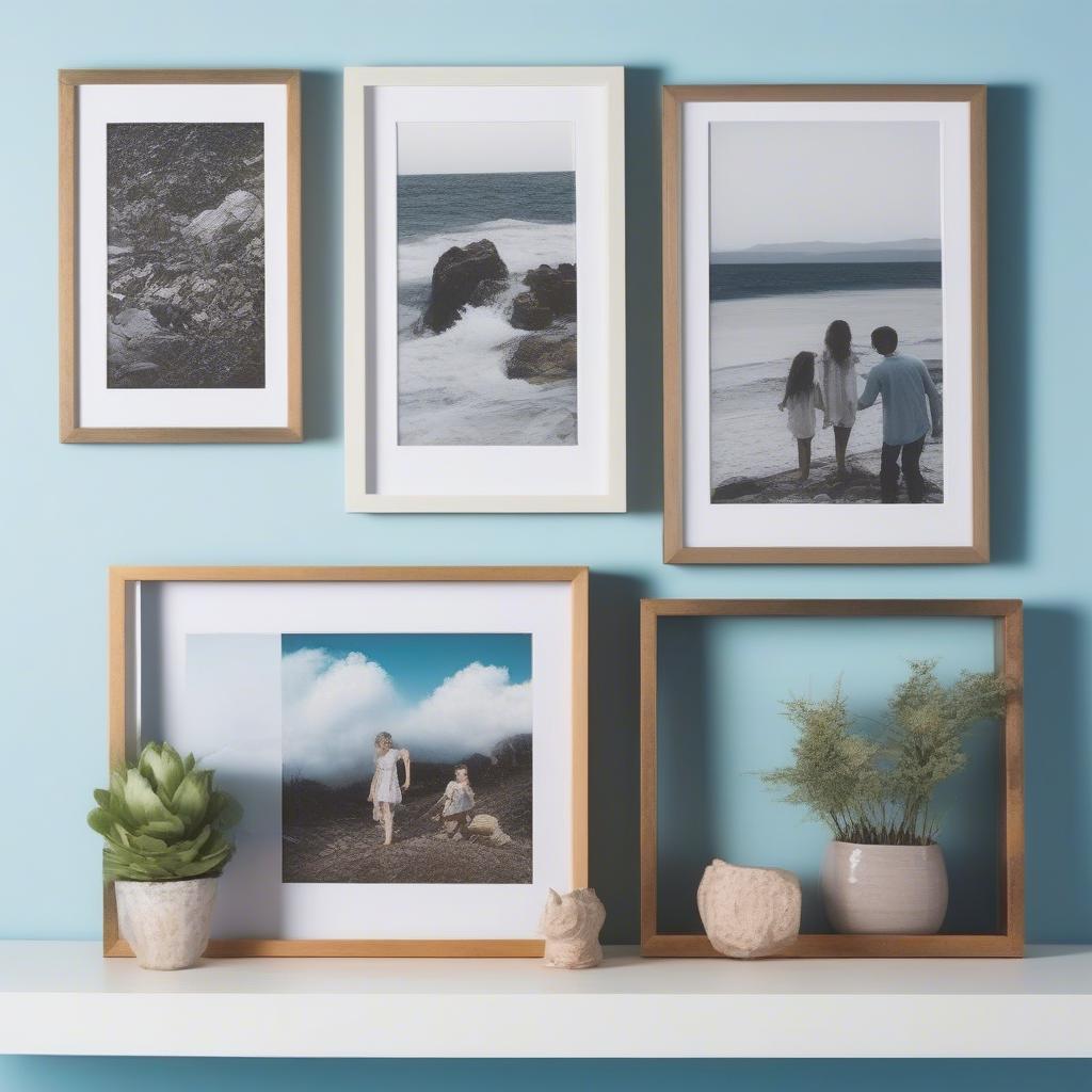 Three 5x7 Frames on a Shelf