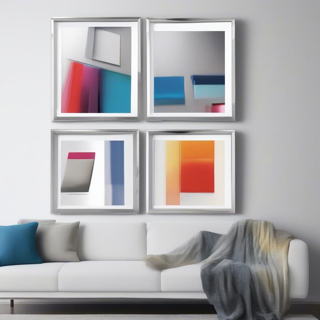 Three Modern Metal 5x7 Frames