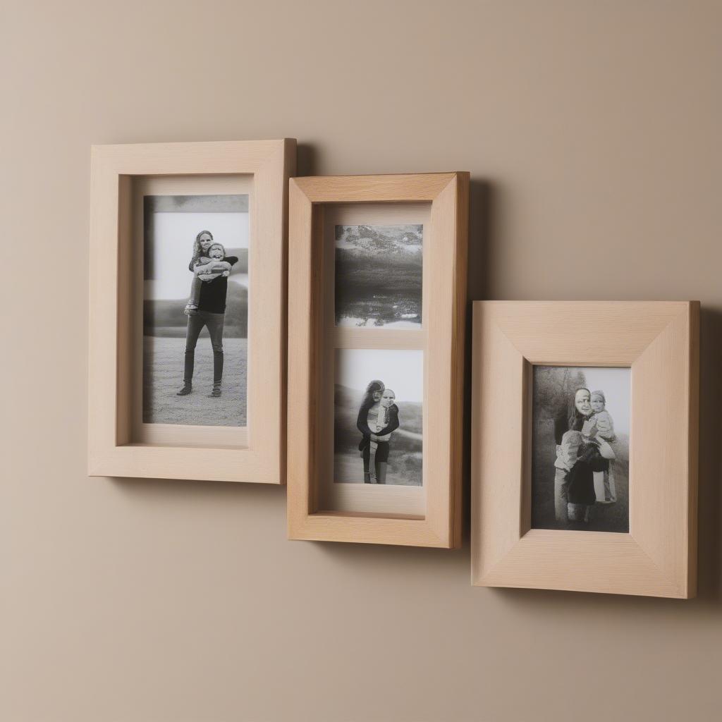 Rustic Wooden Three 5x7 Photo Frames