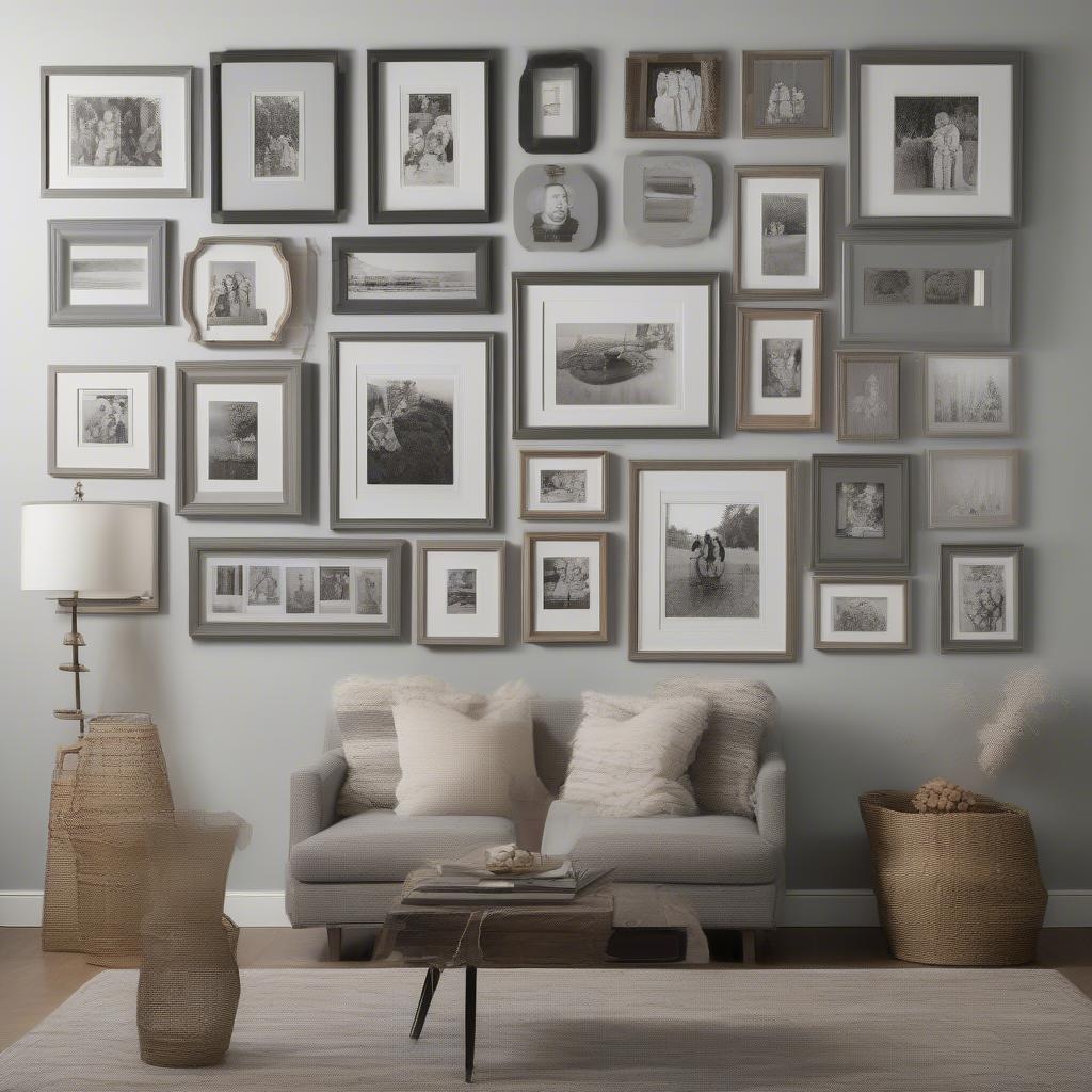 Gallery Wall with Three-Piece Photo Frames