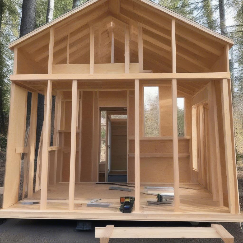 Tiny House Construction Framing Stage