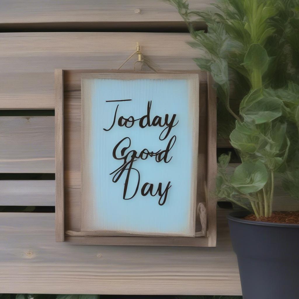 Wooden "Today is a Good Day" Sign