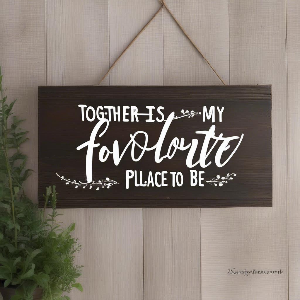 Rustic Wood "Together Is My Favorite Place To Be" Sign