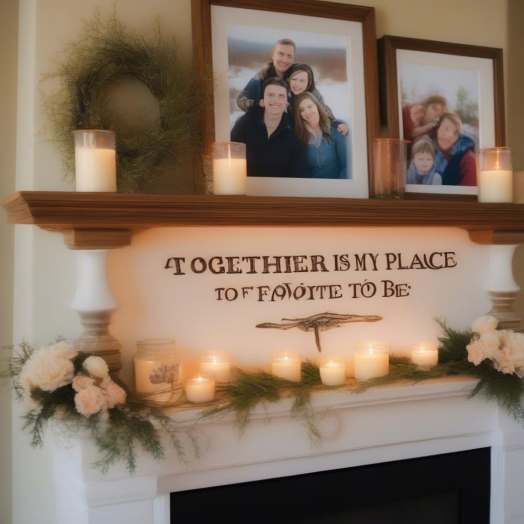 Together Sign Above Fireplace