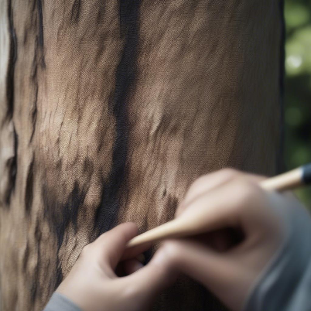 Tree Brushing Techniques Close-up