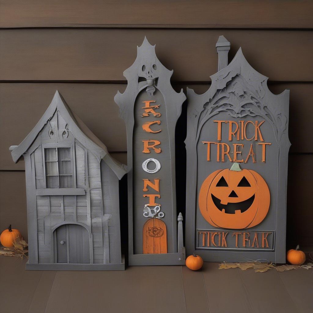 Wooden Trick or Treat Signs