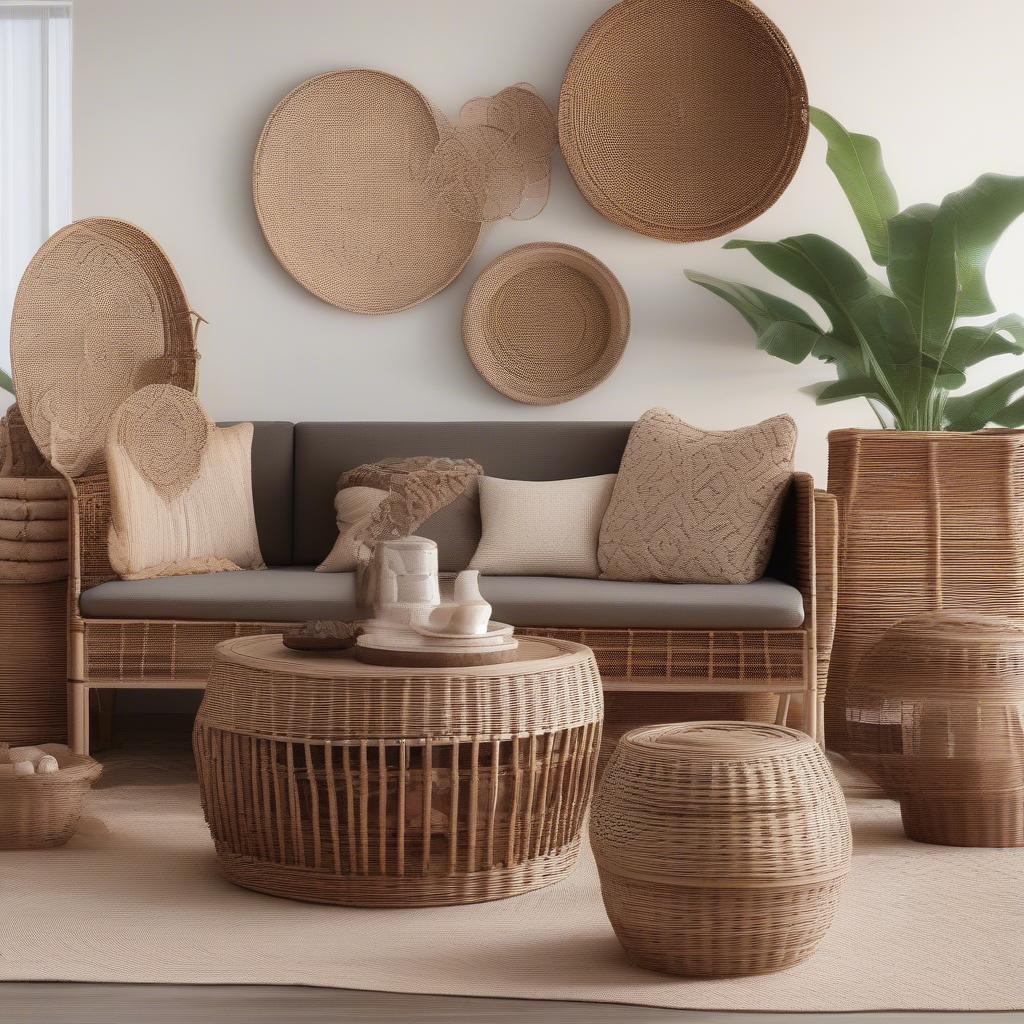 Balancing the two wolfs within, reflected in the choice of handcrafted wicker and rattan.