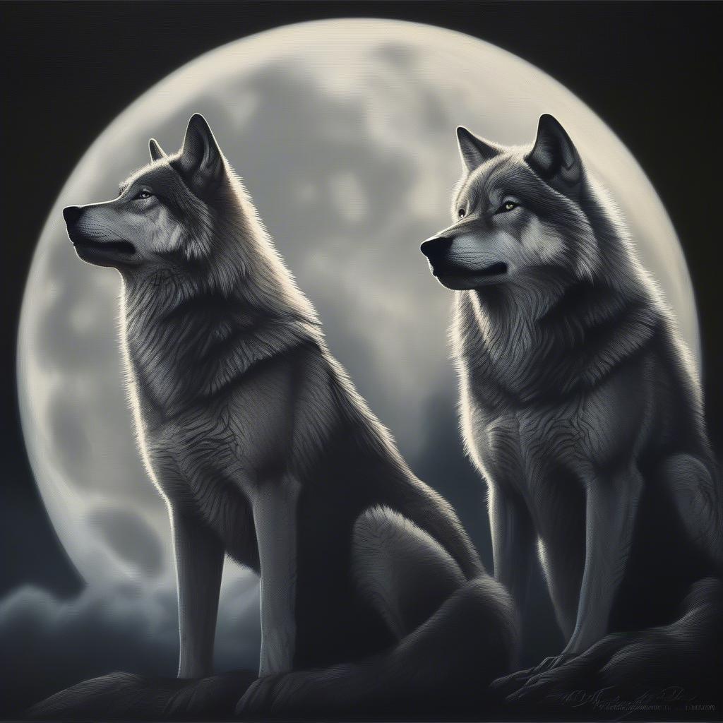 Two Wolves Canvas Print Symbolism