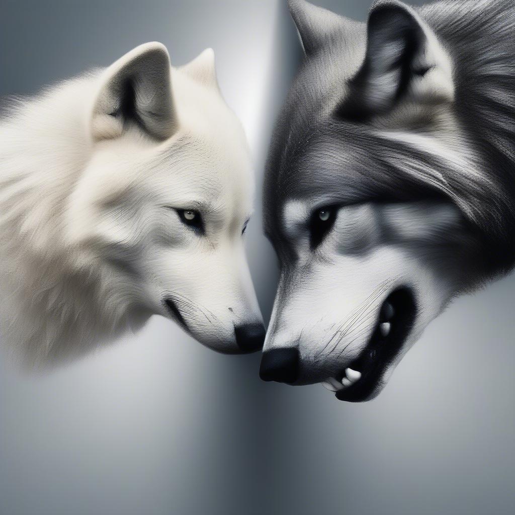 Two Wolves Depicting Internal Struggle