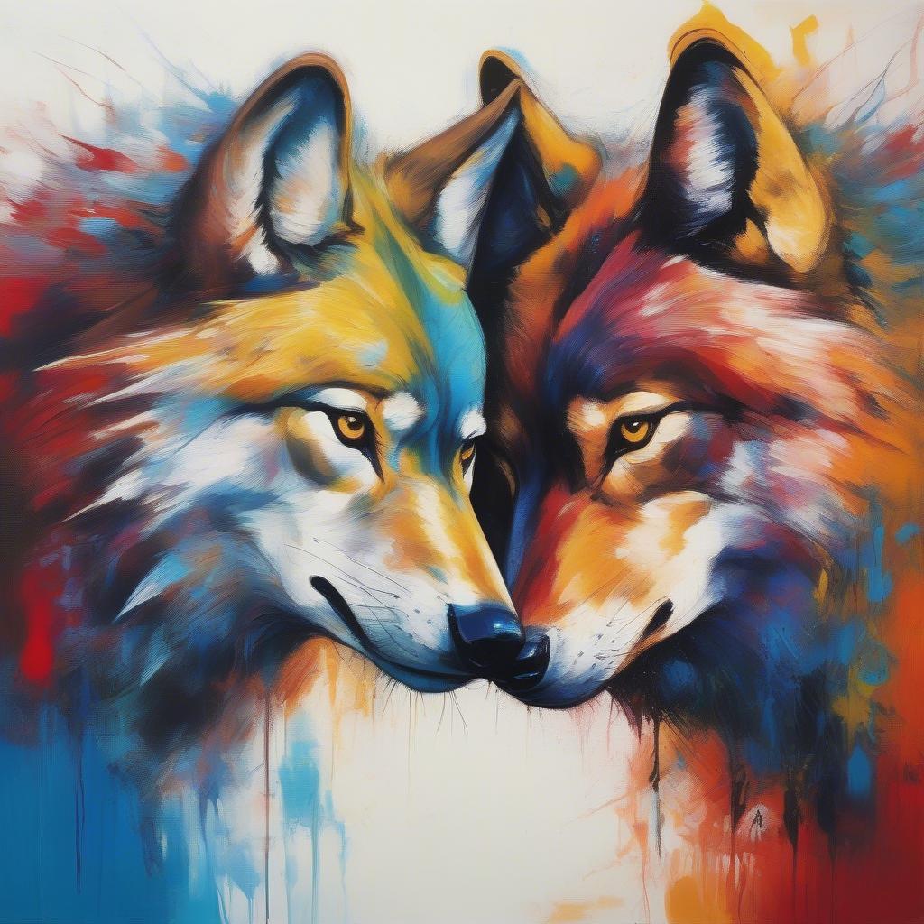 Two Wolves Depicting Internal Struggle