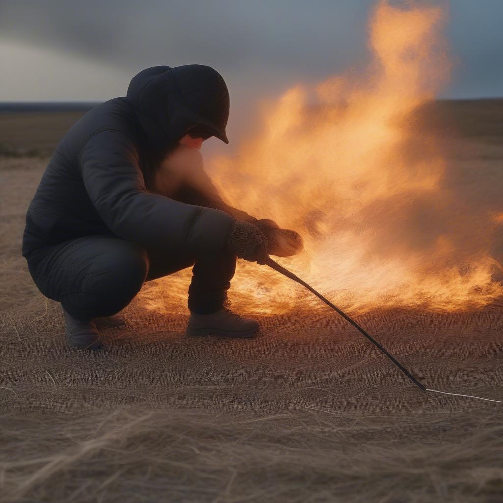 Using a Magnesium Fire Starter in Windy Conditions