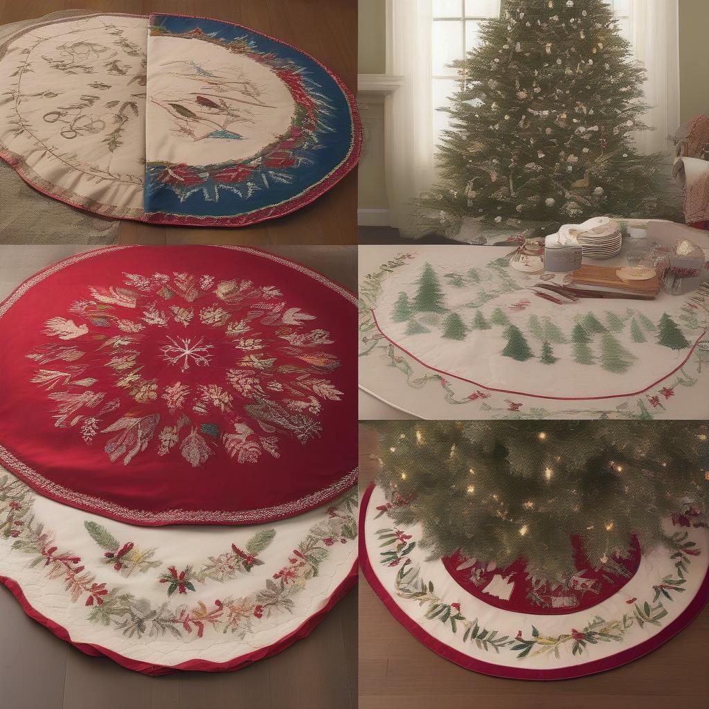 Different Styles of Embroidered Tree Skirts