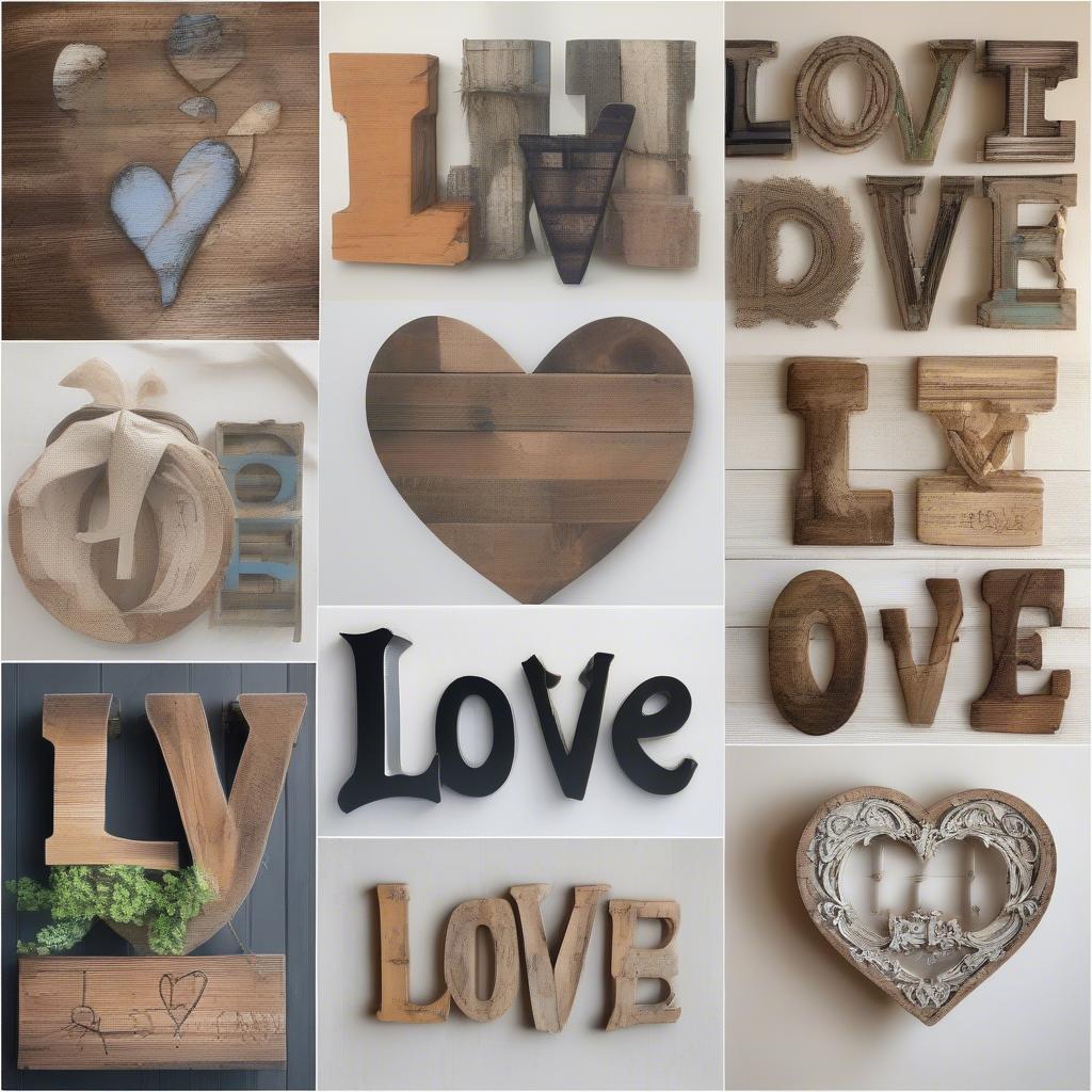 Variety of Wooden Love Sign Styles