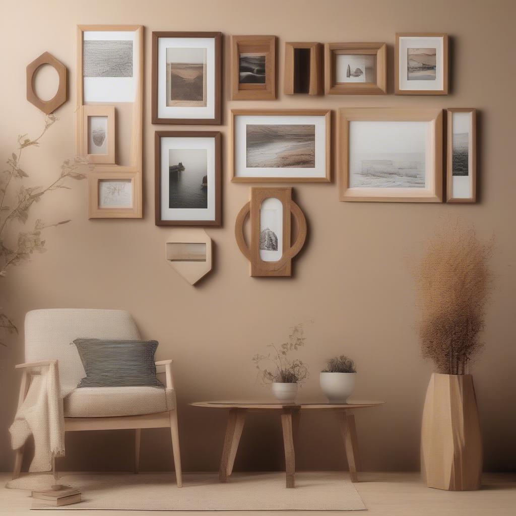 Different styles and sizes of wooden magnetic frames