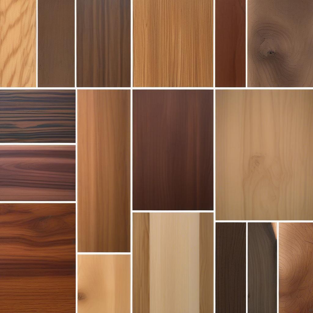 Variety of Timber Species Displaying Different Colors and Textures