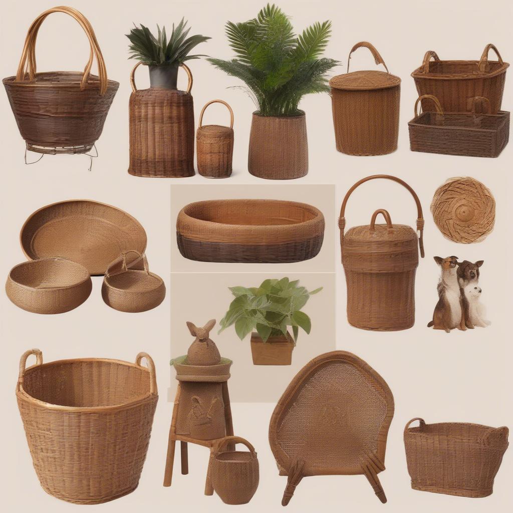 Variety of Wicker & Rattan Items in the Brown Dog Market