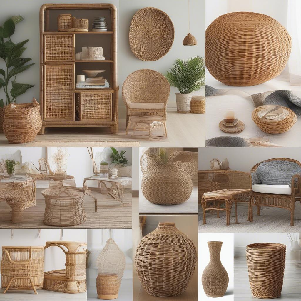 Variety of Wicker and Rattan Products for Home Decor