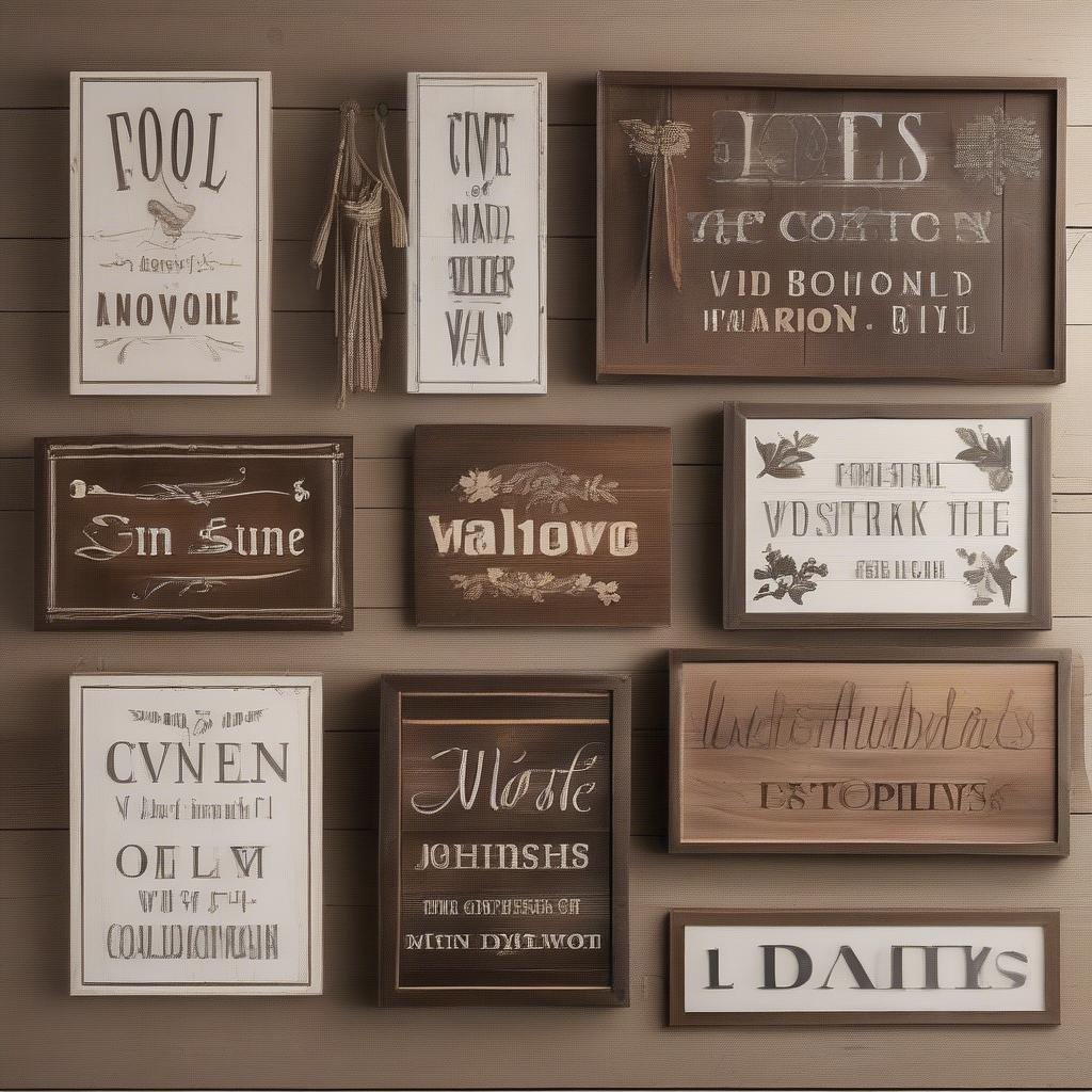 Variety of Wood Decorative Signs