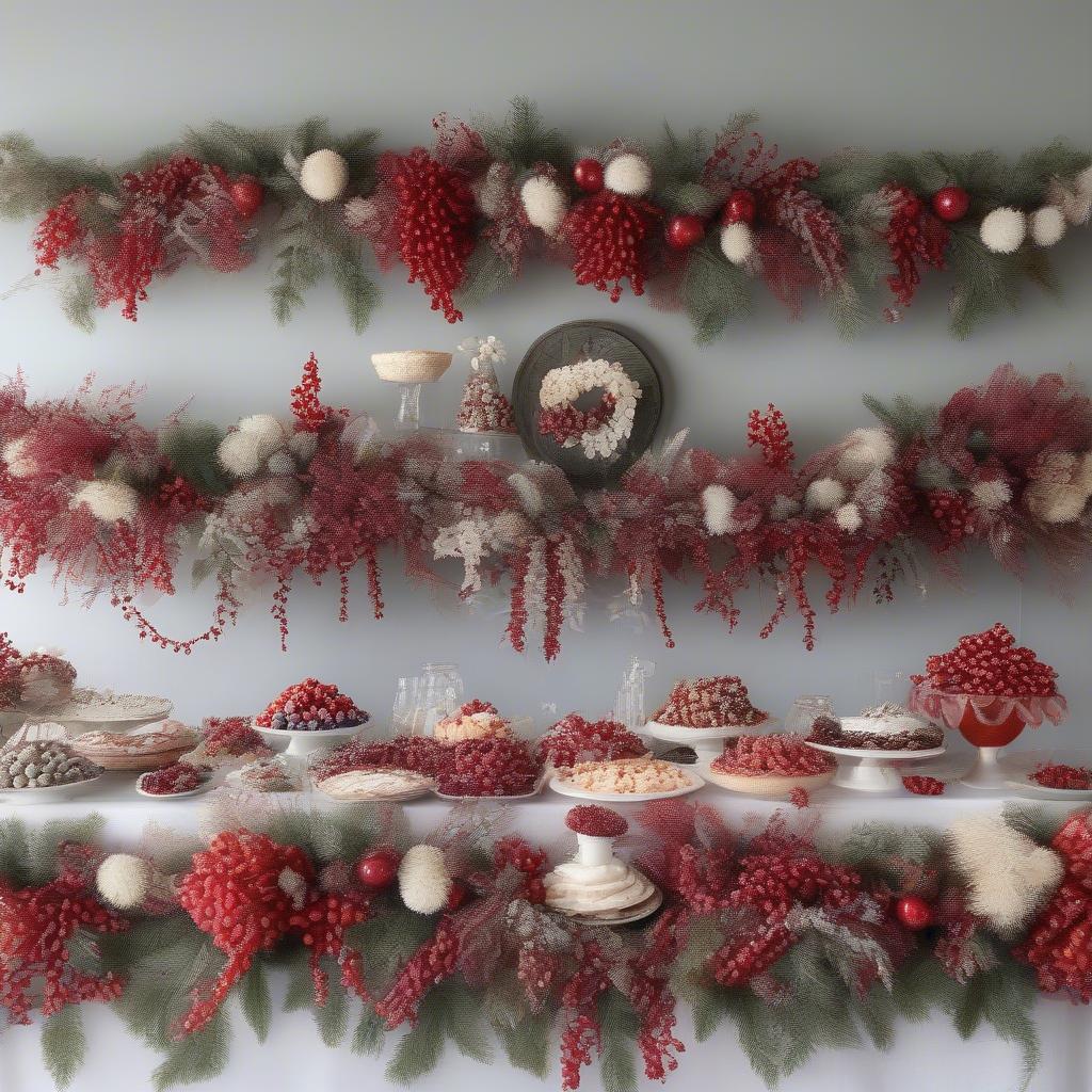 Various Berry Garlands on Table