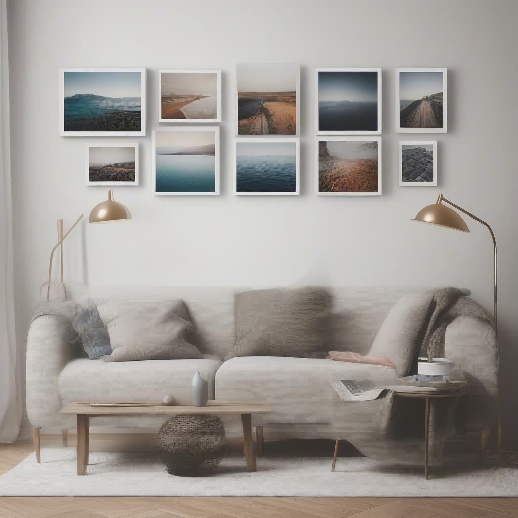 Different sizes of canvas photo prints displayed on a wall, illustrating the impact of scale