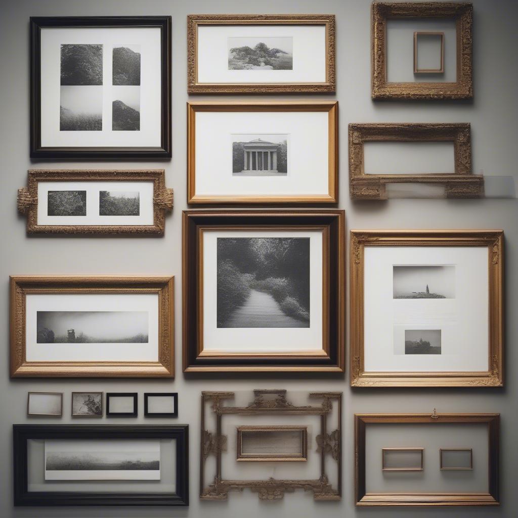 Different frame styles for wall art