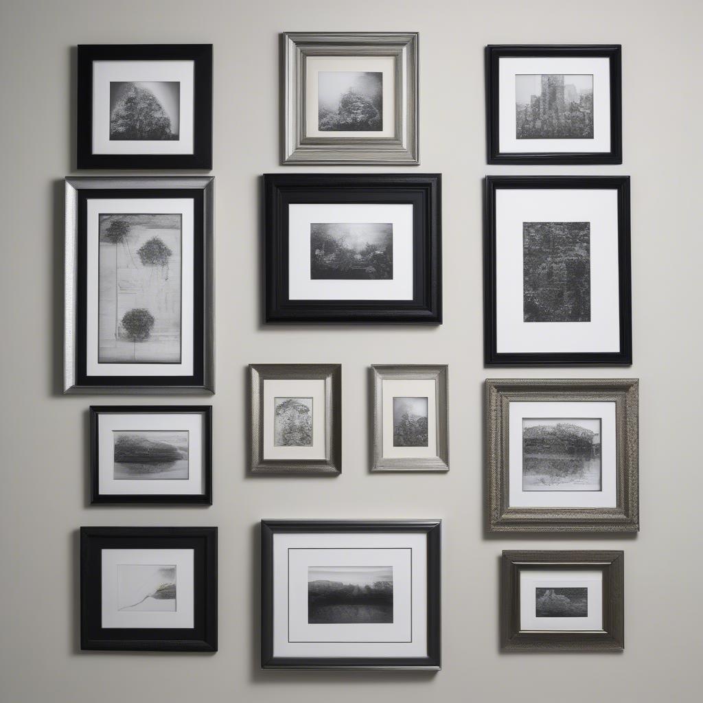 Various frame styles for 11x14 matted frames – wood, metal, and plastic