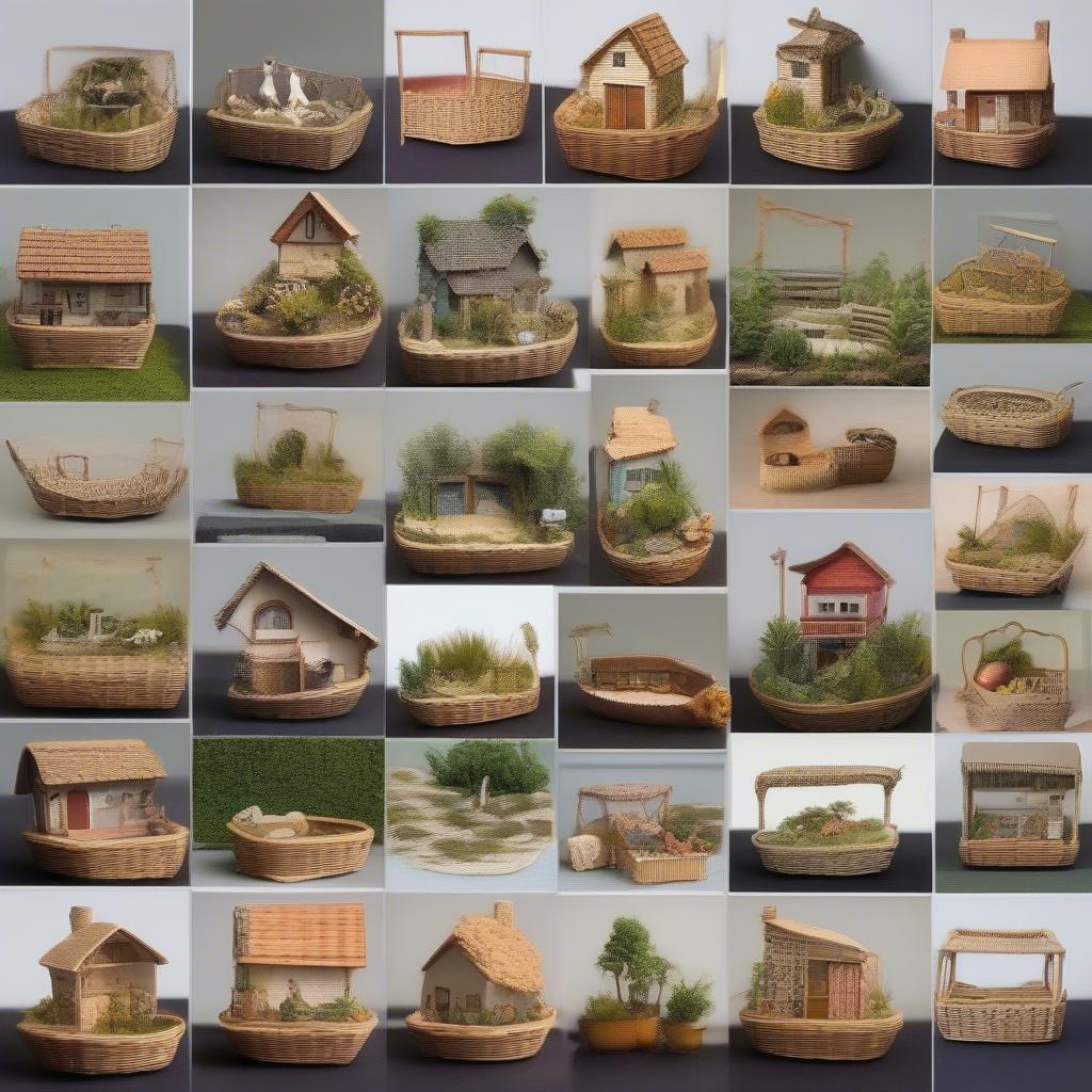 Various Landscape Mini Designs Featuring Wicker and Rattan