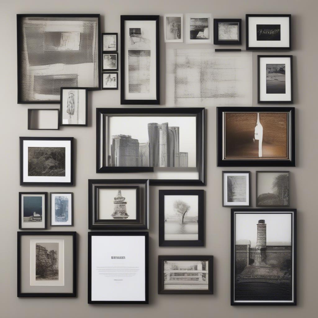 Various Sized Frames with Art