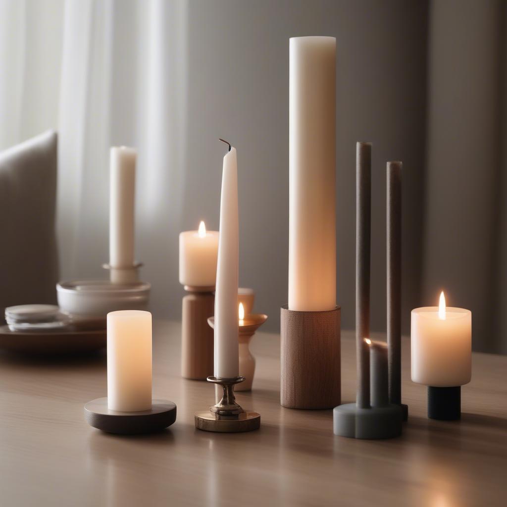 Various Styles of Tabletop Candle Holders